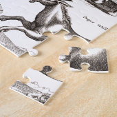 Unicorn Antiek Mythical Magic Animal Tekeningen Legpuzzel (Zijkant)