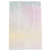 Unicorn Aqua Pink Yellow Tie Dye Gold Confetti Medium Cadeauzakje (Achterkant)