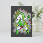 Unicorn Archer St Patrick Dabbing Unicorn Archery  Save The Date (Staand voorkant)