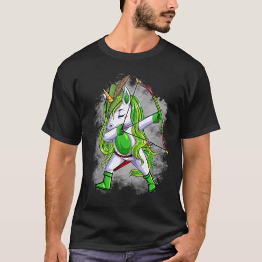 Unicorn Archer St Patrick Dabbing Unicorn Archery T-shirt (Voorkant)