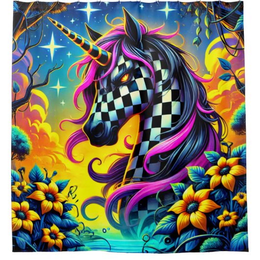 Unicorn Art Douchegordijn (Voorkant)