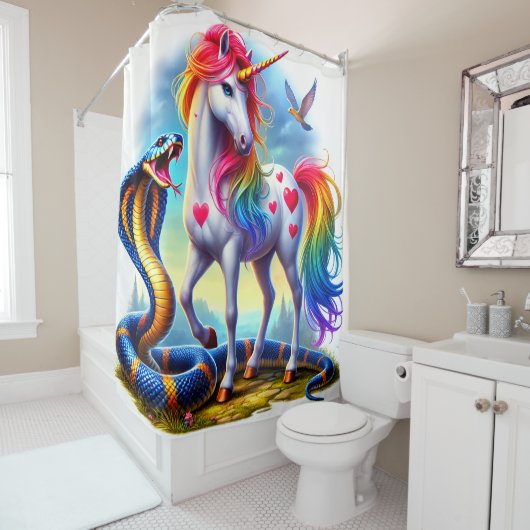 Unicorn Art Douchegordijn (In situ)