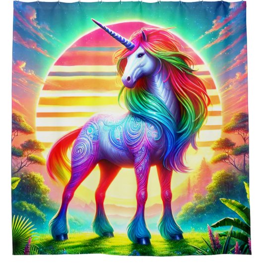 Unicorn Art Douchegordijn (Voorkant)