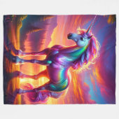 Unicorn Art Fleece Deken (Voorkant (Horizontaal))