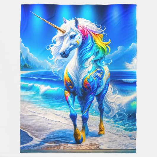 Unicorn Art Fleece Deken (Voorkant)