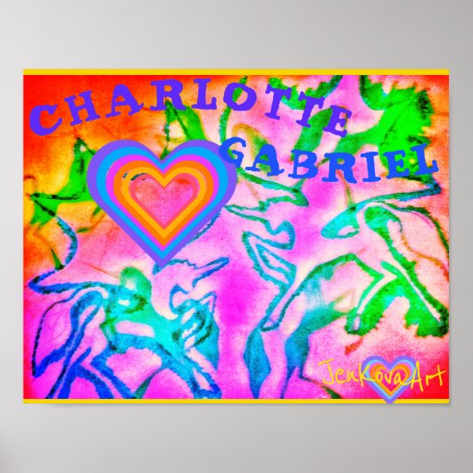 UNICORN ART POSTER W/ NAMES (Voorkant)