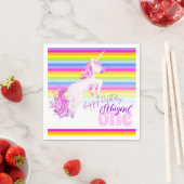 Unicorn art rainbow 1st verjaardag, napkins servet (Insitu)