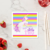 Unicorn art rainbow 2e verjaardag, napkins servet (Insitu)