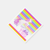 Unicorn art rainbow 2e verjaardag, napkins servet (Hoek)