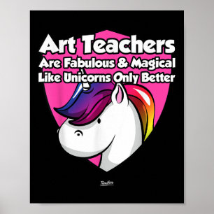 Unicorn Art Teacher Graphic Grappig Leraar Unicorn Poster