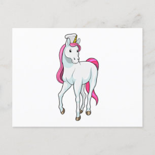 Unicorn as Cook with Chef hat Briefkaart