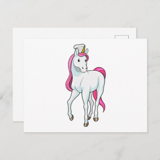Unicorn as Cook with Chef hat Briefkaart (Voorkant / Achterkant)
