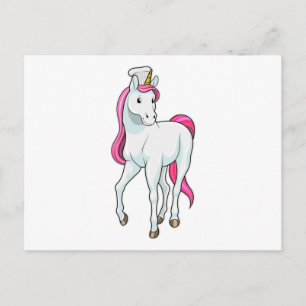 Unicorn as Cook with Chef hat Briefkaart