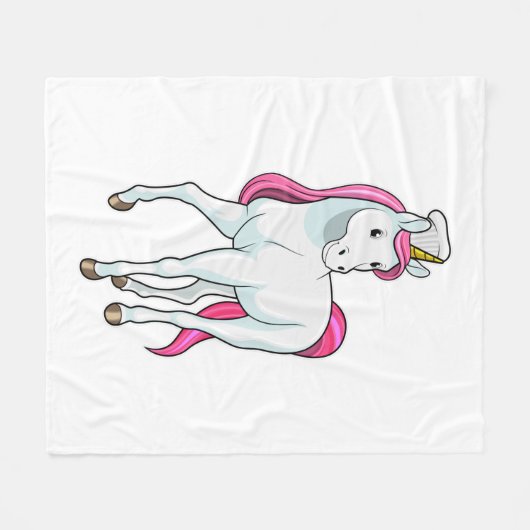 Unicorn as Cook with Chef hat Fleece Deken (Voorkant (Horizontaal))
