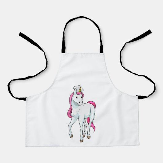 Unicorn as Cook with Chef hat Schort (Voorkant)