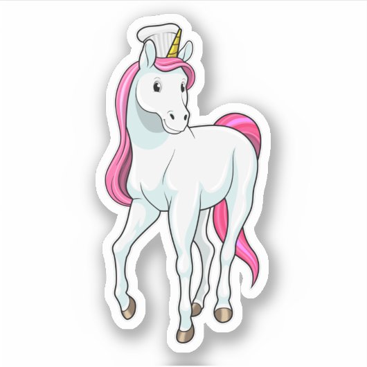 Unicorn as Cook with Chef hat Sticker (Voorkant)