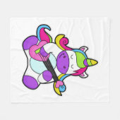 Unicorn as Musician with Guitar Fleece Deken (Voorkant (Horizontaal))