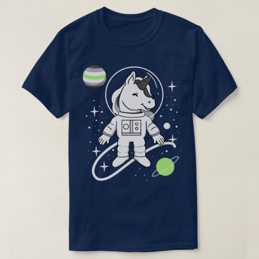 Unicorn Astronaut Agender Pride T-shirt (Design voorkant)