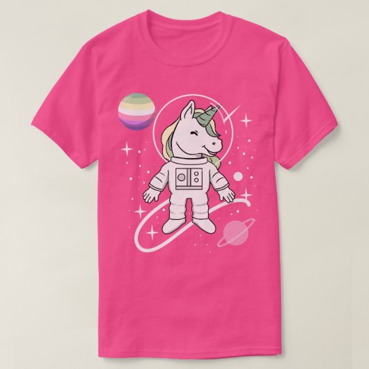 Unicorn Astronaut Genderfae Pride T-shirt (Design voorkant)