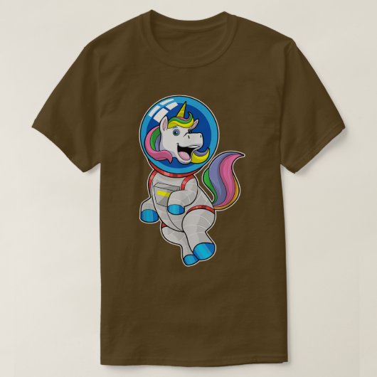 Unicorn Astronaut Space T-shirt (Design voorkant)