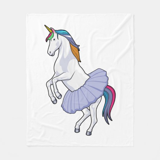 Unicorn at Ballet with Skirt Fleece Deken (Voorkant)
