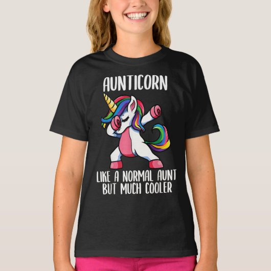 unicorn aunt girl birthday party apparel t-shirt (Voorkant)