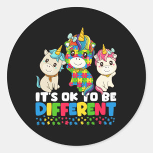 Unicorn Autism Awareness Ronde Sticker