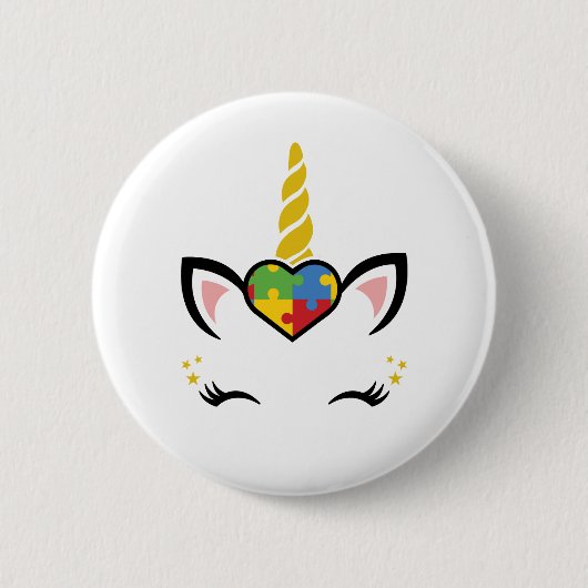 Unicorn Autism Button (Voorkant)