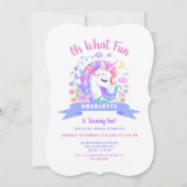 Unicorn Baby 1st Birthday Magical Rainbow Party Kaart (Voorkant)