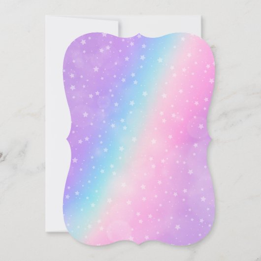 Unicorn Baby 1st Birthday Magical Rainbow Party Kaart (Achterkant)