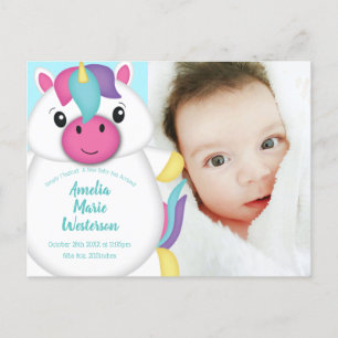 Unicorn Baby aangekondigd Briefkaart