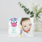 Unicorn Baby aangekondigd Briefkaart (Staand voorkant)