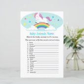Unicorn Baby Animals Name Game (Staand voorkant)