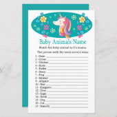 Unicorn Baby Animals Name Game (Voorkant / Achterkant)