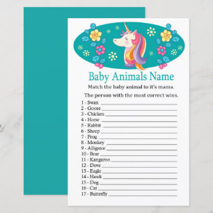 Unicorn Baby Animals Name Game