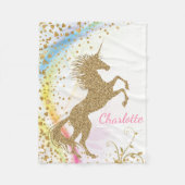 Unicorn Baby Blanket Fleece Deken (Voorkant)