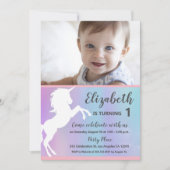 Unicorn Baby Foto Eerste verjaardag Kaart (Voorkant)