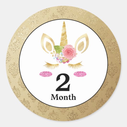 Unicorn Baby Month Stickers (Voorkant)