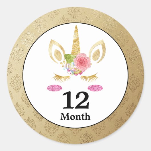 Unicorn Baby Month Stickers (Voorkant)