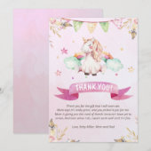 Unicorn baby shower bedankt je creditcard (Voorkant / Achterkant)