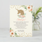 Unicorn Baby shower Bedankt voor je creditcard Pea (Staand voorkant)