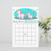 Unicorn baby shower bingo (Staand voorkant)