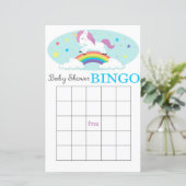 Unicorn baby shower bingo (Staand voorkant)
