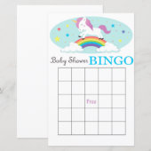 Unicorn baby shower bingo (Voorkant / Achterkant)