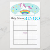 Unicorn baby shower bingo (Voorkant)
