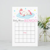 Unicorn baby shower bingo card, Unicorn bingo (Staand voorkant)