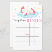 Unicorn baby shower bingo card, Unicorn bingo (Voorkant / Achterkant)