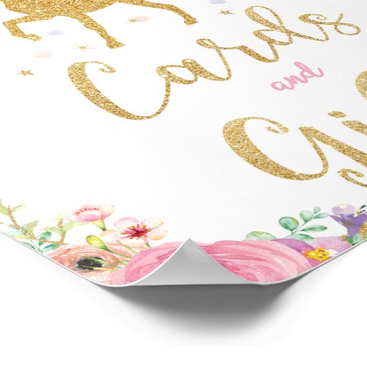 Unicorn Baby shower Birthday Gifts and Kaarten Poster (Hoek)