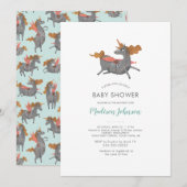 Unicorn | BABY SHOWER | Blauw | Uitnodiging (Voorkant / Achterkant)