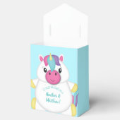 Unicorn Baby shower Blauwgroen Bedankdoosjes (Geopend)
